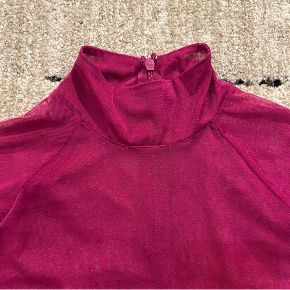 NWOT Fleur du Mal Fuchsia Sheer Crop Top - Picture 9 of 14